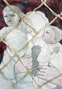 'El niño ni muerto ni vivo, el niño desaparecido', painting by argentine artist María Giuffra.